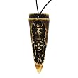 Resin Imitation Bone Pendant Fang - Adjustable Cord - 66mm x 24mm