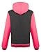 New Womens Ladies R Varsity Contrast Sleeve Baseball Bomber Hoodie Hooded Jacket - BLACK - UK 14 / AUS 16 / US 10