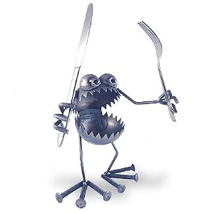 Gnome-Be-Gone Garden Sculpture with Knife and Fork by Modern Artisans