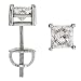 14K Gold, Square Princess Cut, Diamond Stud Earrings (1/3 ctw, I-J Color, SI-I2 Clarity)