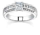 0.98 CT RADIANT DIAMOND 18K WHITE GOLD RING NEW
