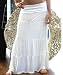 Ladie's Micro Jersey Fold-Over Long Skirt (Small, White)