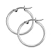 Women Stainless Steel Silver Plated Hoops Earrings