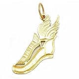 14K Gold Running Shoe Charm Runners Sports Jewelry 22mm