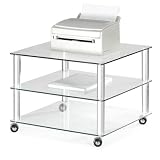 Nova Printer Cart 14hx20.5w Clr Glass/slvr