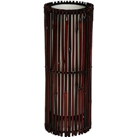 Unique Rustic Oriental Decorative - 17" Kobiyashi Japanese Design Bamboo Lantern Table Lamp