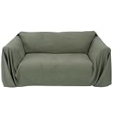 Stylemaster Brady Faux Suede Furniture Throw Cover for Sofa, Aqua