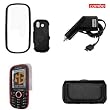 Samsung Intensity U450 Combo Rubber Feel Black Protective Case Faceplate Cover + LCD Screen Protector + Rapid Car Charger + Black Horizontal Leather Pouch for Samsung Intensity U450 + Free LiveMyLife Wristband