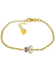 14k Yellow Gold Opal and Tanzanite Butterfly Bracelet