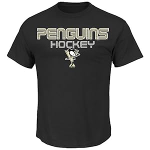 NHL Pittsburgh Penguins Men's Crew Neck 5 Hole Short Sleeve Shirt, Black, Medium