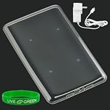 Clear Crystal Skin TPU Case and Travel Wall Charger for Barnes and Noble nook E-Reader Reading Device (nook NOT Included)