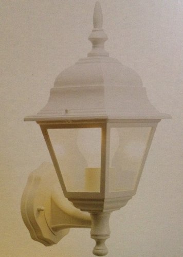 Outside Light Porch Security Garden Wall Exterior White Upright Lantern