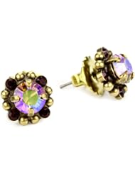 Sorrelli "Tapestry" Crystal and Beaded Gold-Tone Stud Earrings