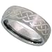 Tungsten Carbide 7 mm (9/32 in.) Comfort Fit Band, w/ Simple Celtic Knot Pattern