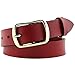 KaLeido Women's Polished Metal copper buckle Leather Belt