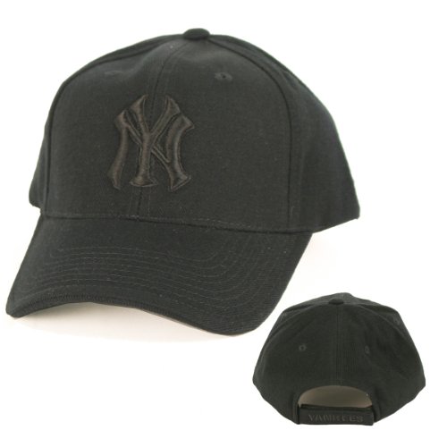 New York Yankees All Black Tonal Logo Adjustable Baseball Hat