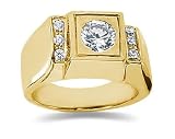 0.12 ctw Men's Diamond Ring in 18K Yellow Gold
