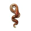Red and Gold Snake Glass Foil Pendant with Braided Faux Leather Necklace