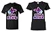 Couple matching Cartoon Hands I'm Hers - He's Mine Galaxy T-shirt -- Men Medium Black **//** Women Small Black