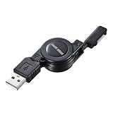 SANWA SUPPLY Xperia用USB充電専用巻取ケーブル (USB-充電端子) ブラック KU-XPMMG08