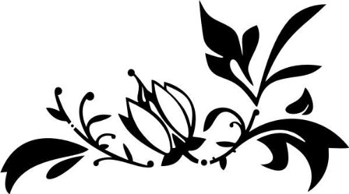 Imagen principal de Etiqueta de la pared f63 flores muy bonitas con adornos elegantes 40x22 cm