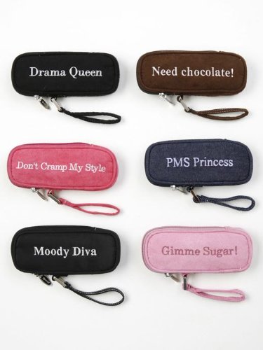 TRENDY EMBROIDERED METALLIC GOLD GO WITH THE FLOW TAMPON PMS CASE TRAVEL PURSE HOLDER