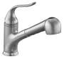 KOHLER K-15160-G Coralais Single Control Pullout Spray Kitchen Sink Faucet, Brushed Chrome