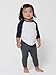 American Apparel Infant Poly-Cotton 3/4 Sleeve Raglan - White/Navy / 12-18M