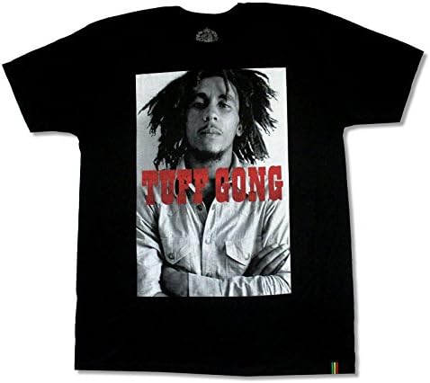 Adult Bob Marley "Tuff Gong Picture" Black T Shirt (Small)
