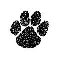 Paw Print Cheek Glitter Decal 100-pk. - Black
