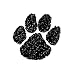 Paw Print Cheek Glitter Decal 100-pk. - Black