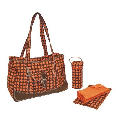 Weekender Tote Diaper Bag Chocolate Dot