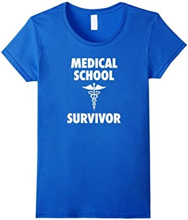Women's Medical School Survivor T-Shirt - Doctor MD Graduation Gift XL Royal Blue