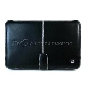 Black Leather Cover Case Pouch Notebook Mini Laptop Protector with Magnetic Flap Closure for HP Mini 2140