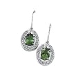 14K White Gold Green Tourmaline and Diamond Earrings