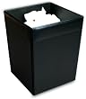 Black Leather Square Waste Basket
