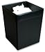 Black Leather Square Waste Basket