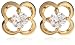 9ct Yellow Gold AME107262 Ladies Cubic Zirconia Stud Earrings