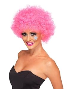 Smiffys Unisex Funky Afro Wig (Pink)