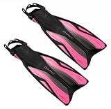 New Oceanic Vortex V-Flex Open Heel Scuba Diving Snorkeling Fins - Pink Size 9-11 Medium to X-Large