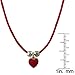 Ivy and Max Gold Finish Red Enamel Heart Charm Girls Cord Pendant Necklace, 15+2