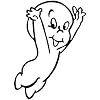 CASPER THE FRIENDLY GHOST - 6" WHITE - Vinyl Decal Window Sticker