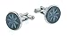 Unusual silver plated cufflinks with star engraved