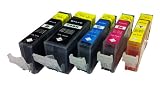Produkt-Bild: 5 Patronen f&uuml;r Canon, kompatibel zu PGI-525BK / CLI-526C / CLI-526M / CLI-526Y und CLI-526BK ohne Chip
