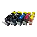 5 Patronen f�r Canon, kompatibel zu PGI-525BK / CLI-526C / CLI-526M / CLI-526Y und CLI-526BK ohne Chip