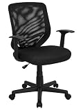 Black Mesh Office Chair with Mesh Back and Mesh Fabric Seat - LF-W-95A-BK-GG