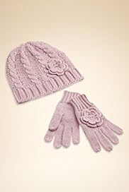 Floral Corsage Hat Gloves Set