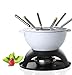 Artestia Cast Iron Fondue Set, 11-Piece, Serve 6 Persons (White)