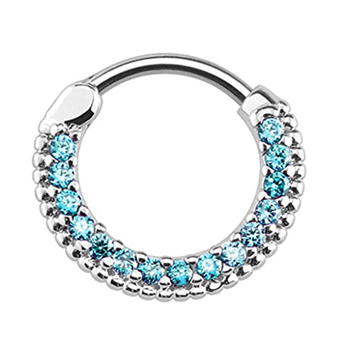 BodyJ4You Septum Piercing Clicker Pave Gems 16G