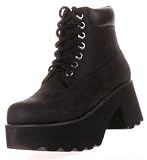 Volatile Jobsite Women's Platform Wedge Boots Black Nubuck Leather